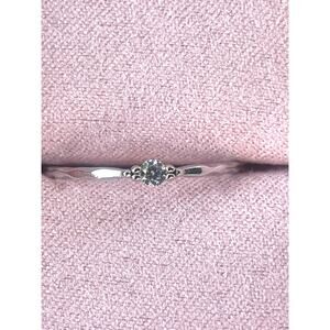 Blush & Bar Dainty Solitaire Ring Size 9 – Minimalist with Sparkling Round Stone